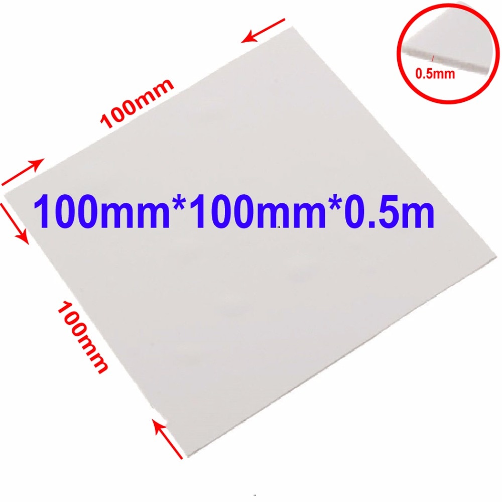 High Performance Gap Filler 100mmx100mmx0.5mm GPU CPU Heatsink Cooling Thermal Conductive Silicone Pad 1.2w/m-K