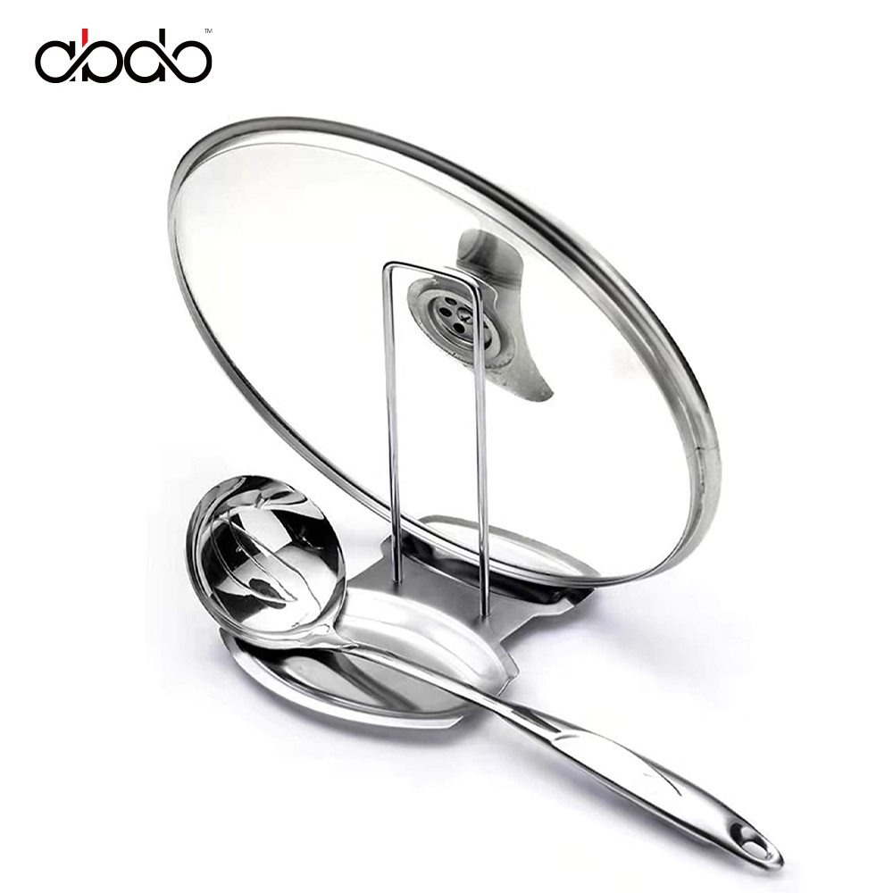 Spoon Rest Pot Lid Holder Stainless Steel Rack Pan Cover Stand Organizer Kitchen Dining Tableware Accessorie Stove Storage Shelf