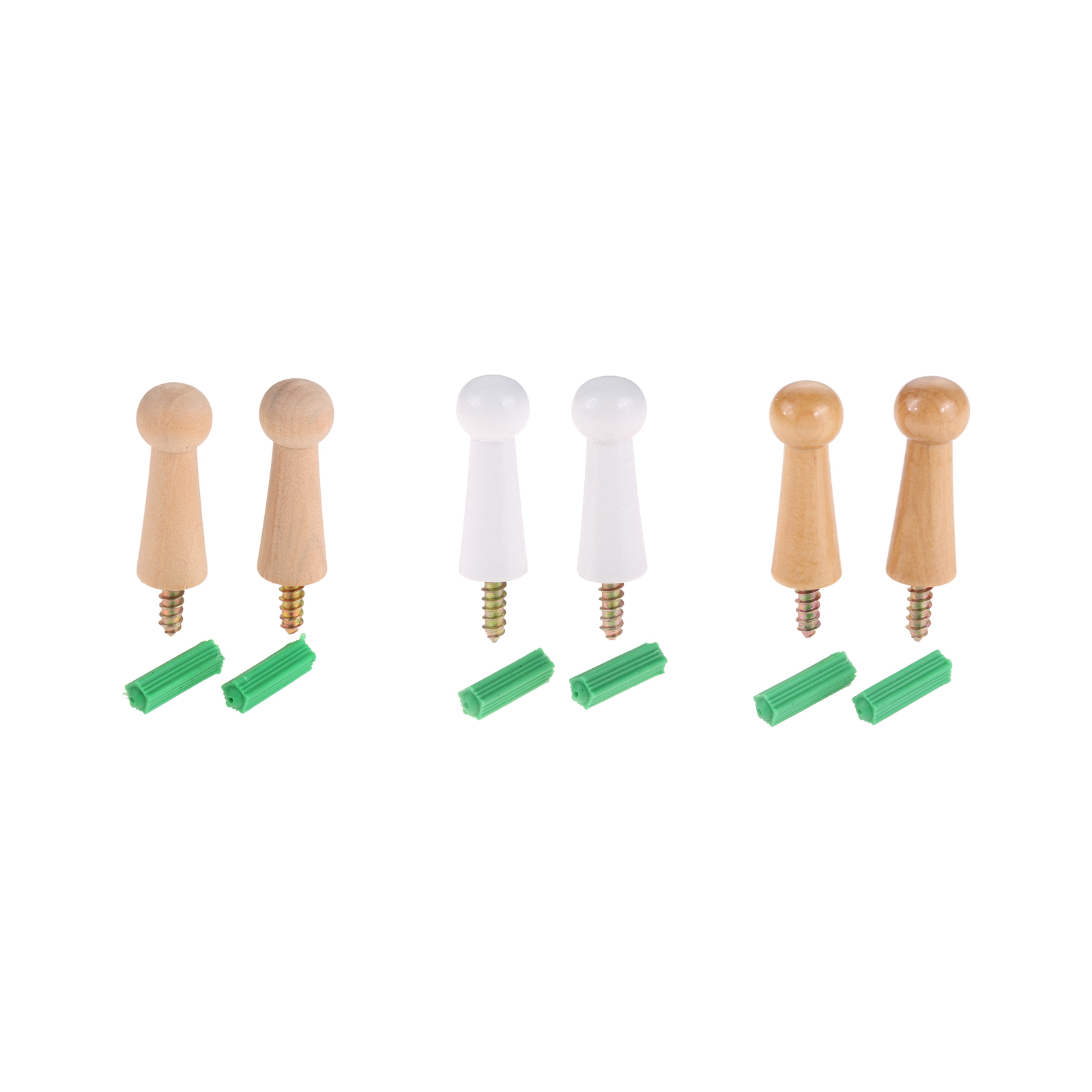 10Pc Schroef-Op Houten Haak Thuis Muur Decor Jasje Handdoek Mok Shaker Peg Haak + Schroef Wandmontage deur Badkamer Keuken Hanger