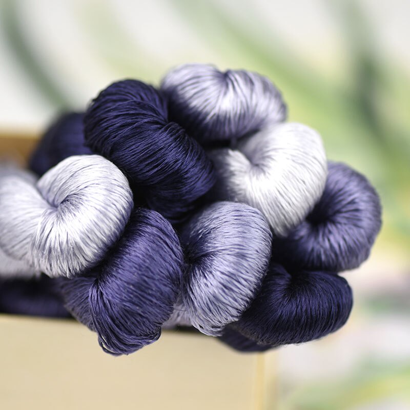 silk embroidery thread / 100% silk thread /hand embroidery embroider cross stitch/Aubergine / 8 pure colors