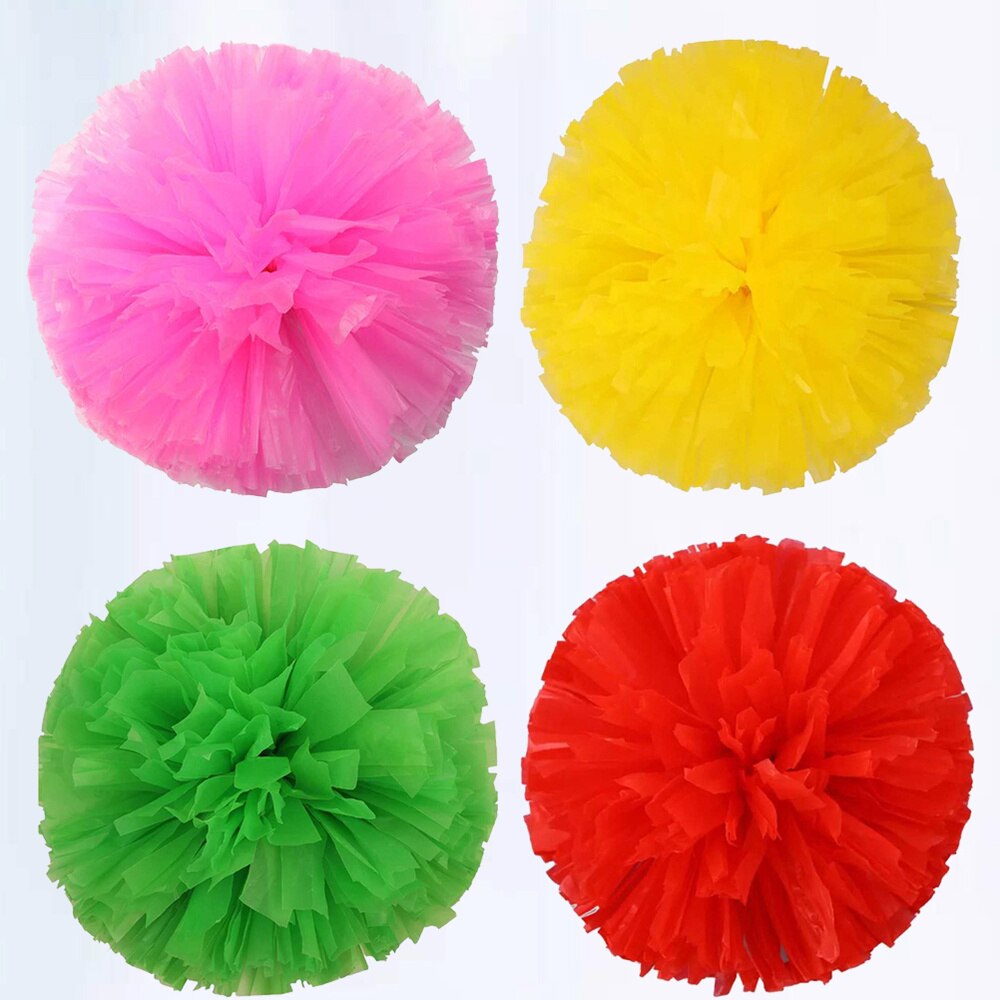 4pcs Poms Cheer Cheering Squad Reusable Cheer Poms Fun Cheer Props Spirited Props for School Competition: As Shown