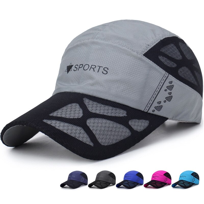 Gorras de Golf deportivas para hombre y mujer, gorros de malla a la con costuras de secado rápido, transpirables con visera para el Sol, para correr, 6 colores