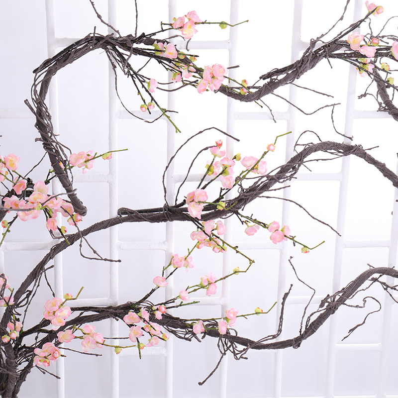Árboles artificiales de 300CM, ramas de tronco, plantas, ramitas para colgar en la pared, Liana de seda de ratán, flor Flexible, vid, decoración para el hogar, boda y jardín