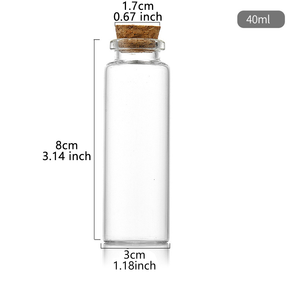 20 pièces 10ml 15ml 20ml 25ml 30ml jolies bouteilles de souhaits en verre transparent avec bouchon en liège bouteilles d'épices vides pots bricolage artisanat flacons: plum