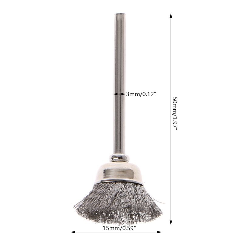 10 st koppformade ståltrådhjulborstar för dremel elverktyg rostrengöring roterande verktyg för gravyr slipmaterial