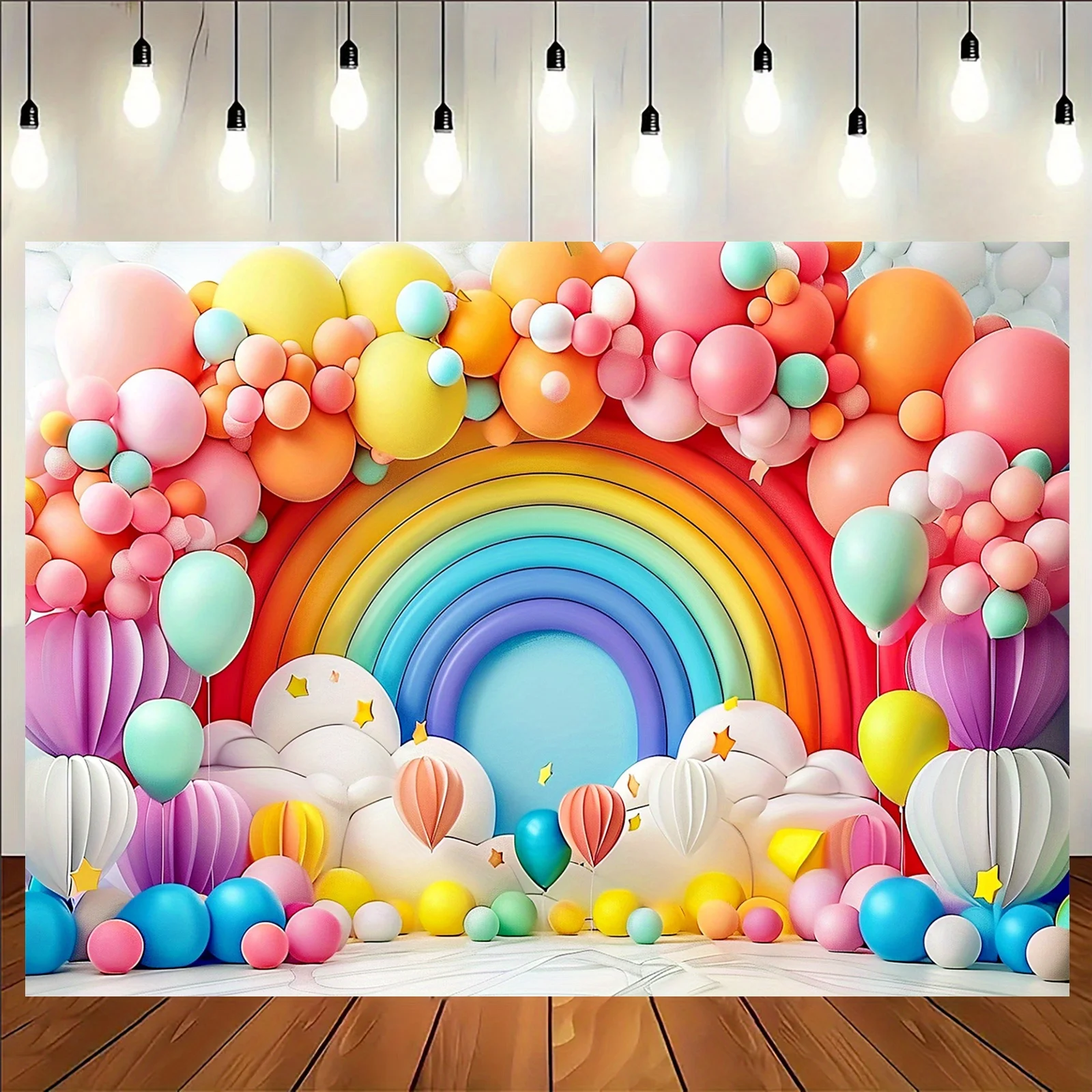 Arco de arcoíris con fondo de globo de Venus para decoraciones y celebraciones de fiestas: sin necesidad de energía, material de poliéster