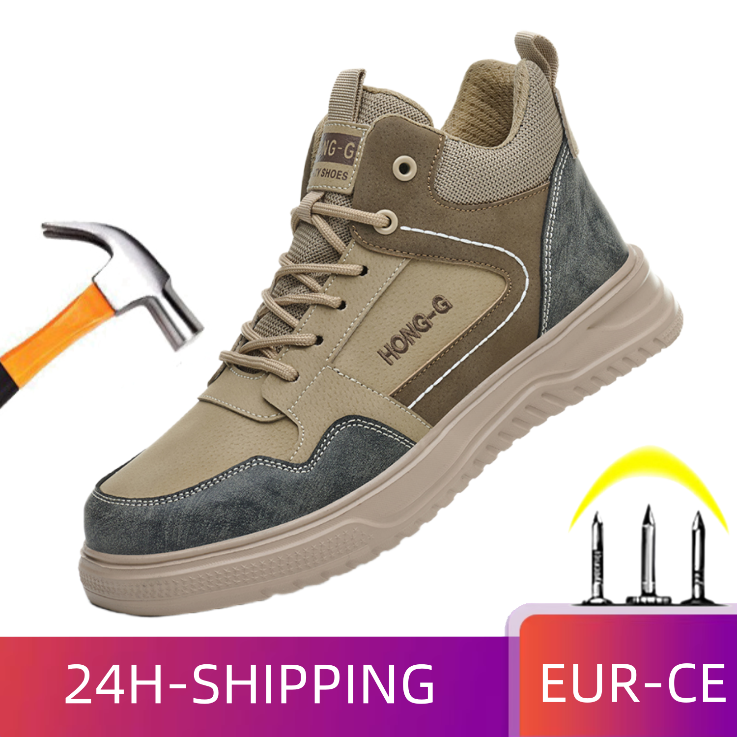 Rutschfeste Arbeits-Wandererstiefel, pannensicherer Stahlkappen-Schutz, Sicherheitsschuhe, unzerstörbare Sicherheitsschuhe, Anti-zerschlagen-Stiefel für Herren