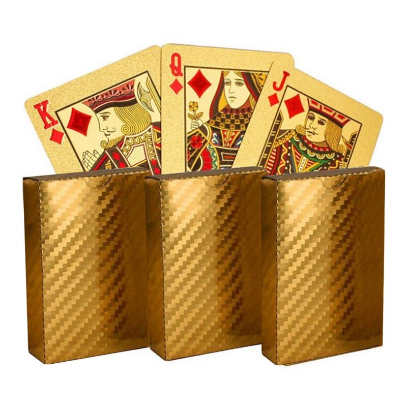 Klassieke Tyrant Gold Grid Poker Game Speelkaarten Nep Gouden Folie Speelkaarten 2 Pcs Plastic Waterdichte Novelty Poker Spelen ca