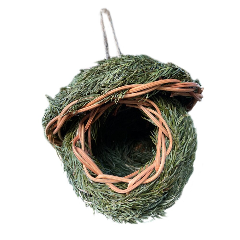 1Pc Outdoor Woven Bird Nest Hanging Bird House Garden Bird Nest Straw Outdoor Idyllic Garden Courtyard Bird'S Nest Bird'S Nest