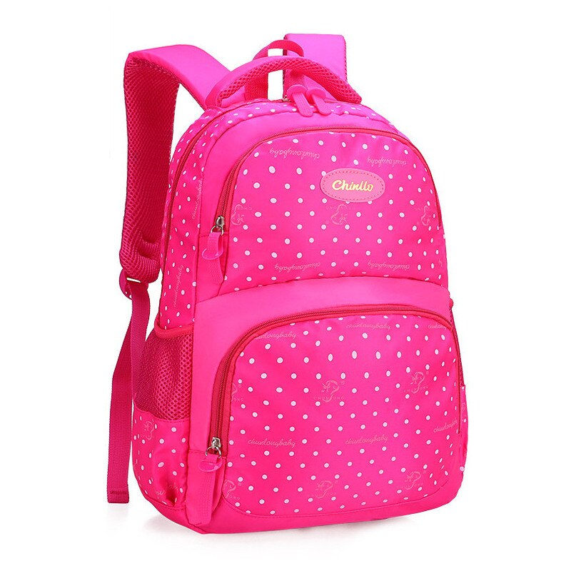 Cute School Bags backpack Reflective strip kids Princess Schoolbags High capacity Rucksack travel bags: dark rose red