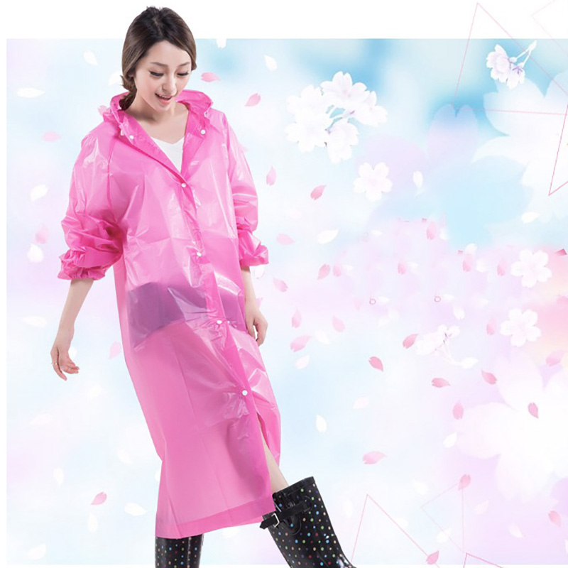 Manteau de pluie en plastique pour homme et femme, imperméable et réutilisable, Transparent