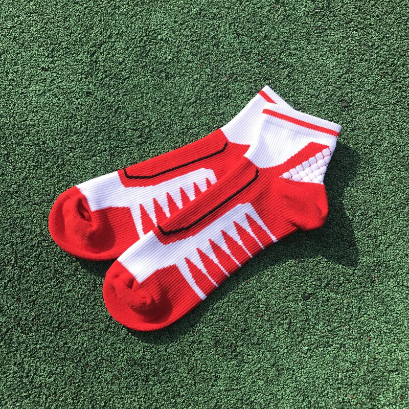 20 par mænd fodbold sokker træning løb atletisk slid håndklæde bund beskytte ankel sports sokker mand eu størrelse 39-44: Rød