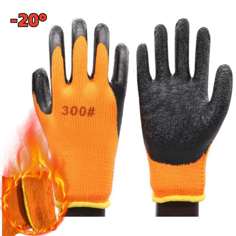 Guantes térmicos de seguridad para el trabajo, impermeables, antideslizantes, de goma, para jardín, protección de manos, invierno, 1 par: Amarillo