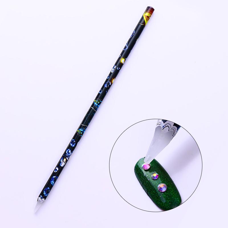 1Pc Austauschbare Nagel Punktierung Stift Kopf Wachs Bleistift Kopf Nagel Perlen Strass Edelsteine Kristall Pflücker Manikübetreffend Nagel Kunst Werkzeuge: Punktierung Kuli-1