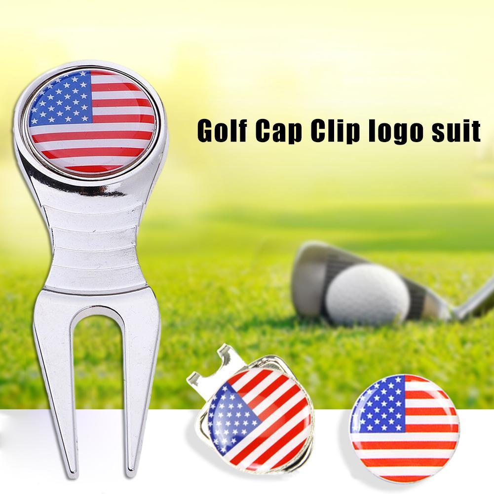 Golfværktøjssæt - inkluderer hatteclips og boldmarkør, - værktøj, divot sigter til golfspiller reparation træningsværktøjer hjælper pitch  m0 f 0