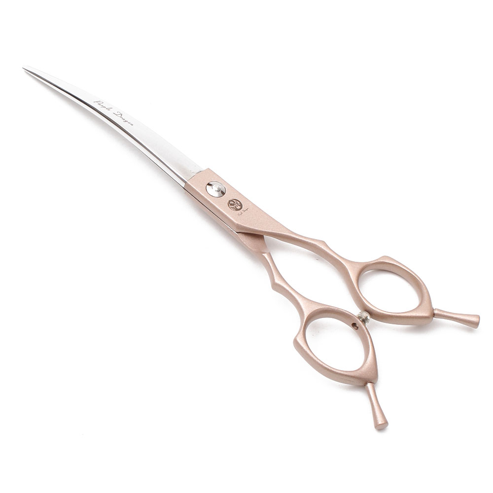 Purple Dragon-Tijeras de aseo para perros, 6,5 ", 7", Japón 440C, tijeras rectas, tijeras curvadas hacia arriba/abajo, Z4009