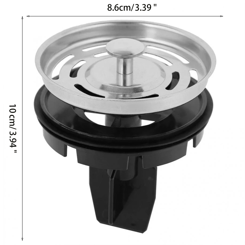 D0AB Stainless Steel Sink Strainer Drain Mesh Hair Catcher Garbage Filter Water Plug