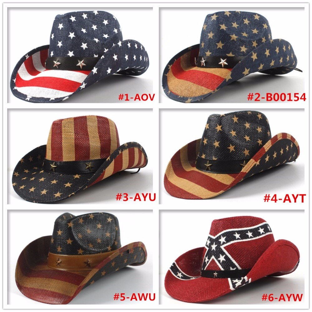 Herre strå cowboyhatt for sommer western sombrero hombre cowgirl jazz caps solhatt størrelse 58cm