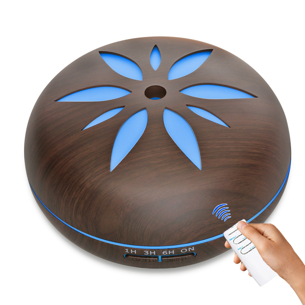 550ml wifi remote control Ultrasonic Humidifier google app Oil Diffuser Wood Grain Mist portable LED Night Light Home Bedroom: remote control / AU