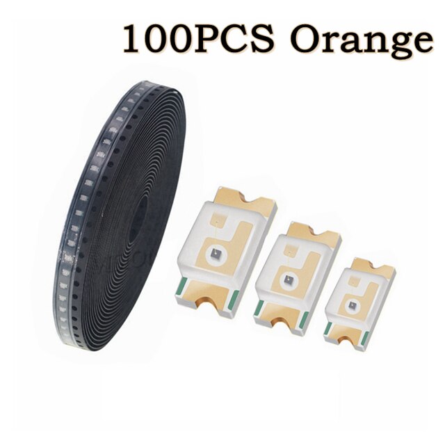 100pcs 0402 SMD LED Emitting Diode Lamp Chip Light Beads White Red Green Blue Yellow Micro Color PCB Circuit 3V Mini SMT: Orange 100PCS