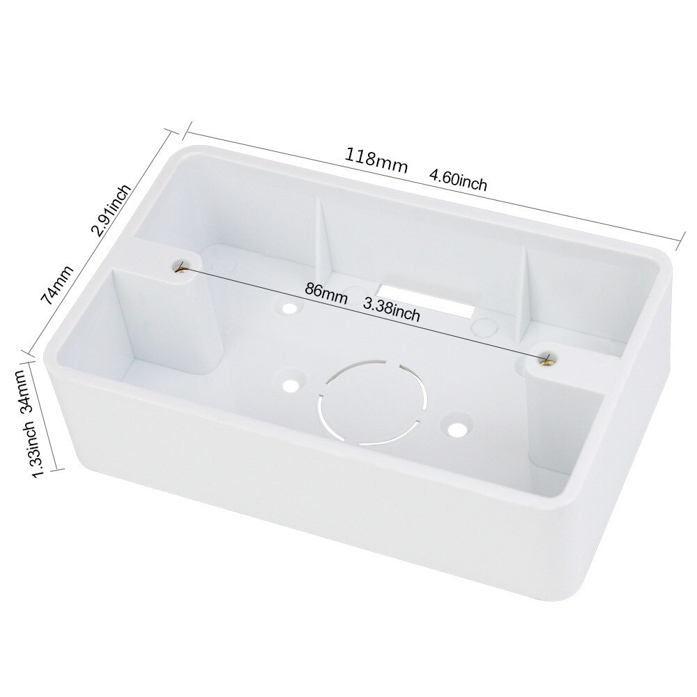 Caja de montaje de superficie externa con enchufe táctil estándar de EE. UU., ignífuga, Material de PVC, caja trasera de Interruptor blanco tipo 118