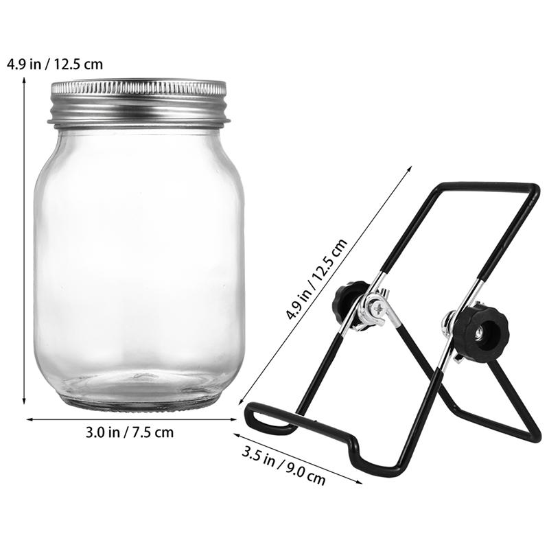 2 Sets 500ml Glass Sprouter Jar Seeds Sprouting Jar Kit For Home Kitchen Garden Mason Sprouting Jar Kit With Lid And Rack