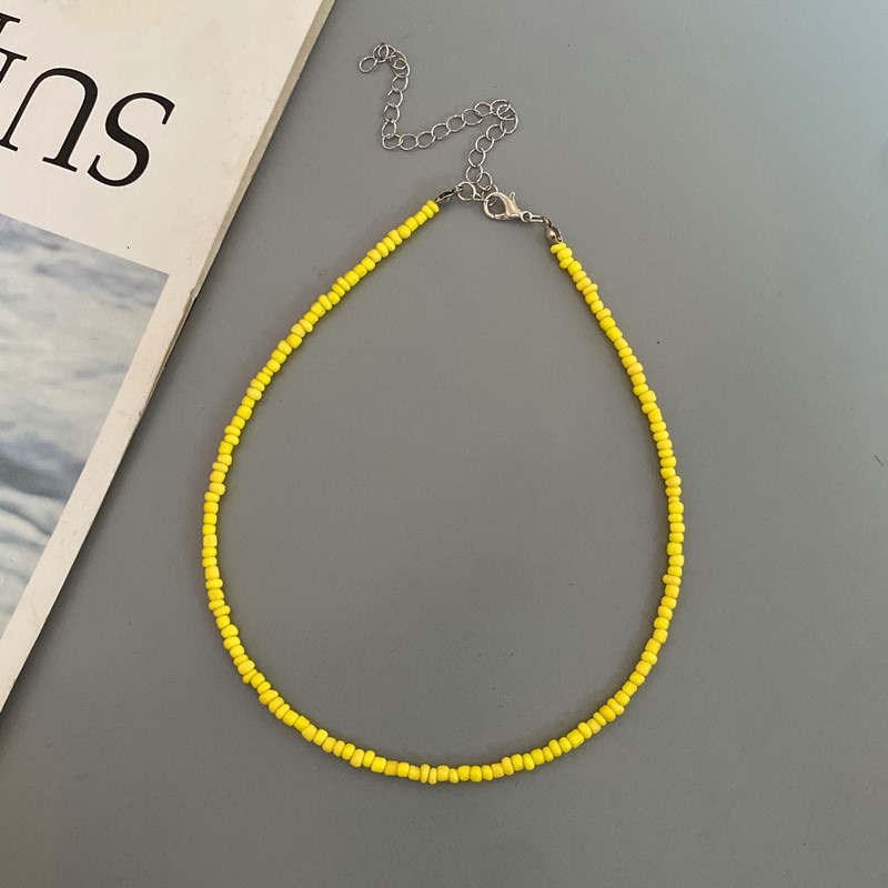 Frøperler boheme halskæde charme krave farverig håndlavet halskæde smykker femme: Titanium belagt