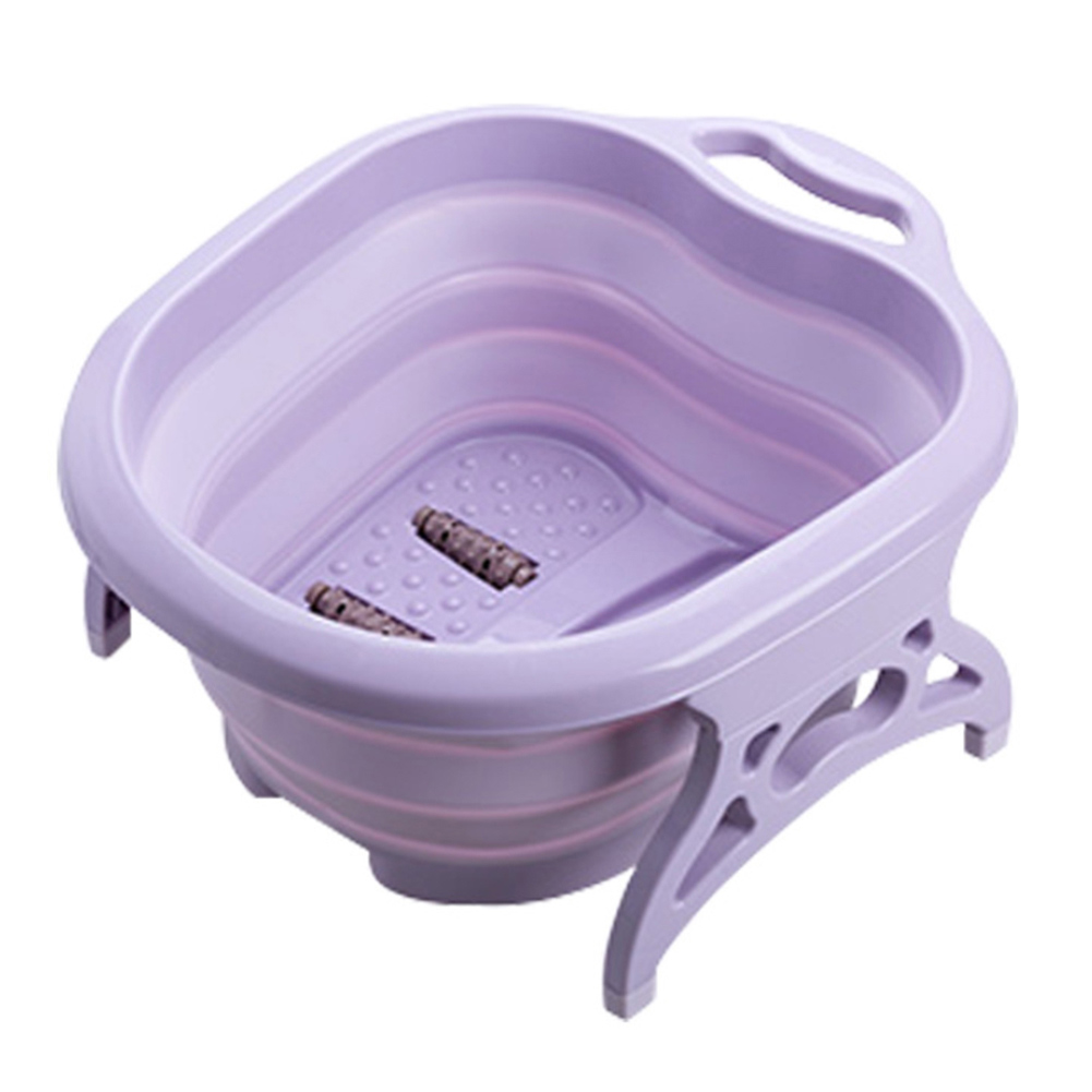 Collapsible Foot Spa Bath Tub with Massaging Rollers Health Care for Tired Sore Feet PI669: Purple 