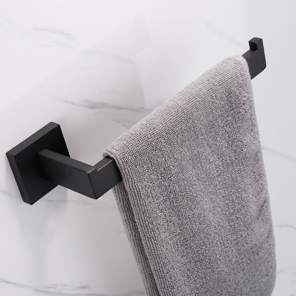 SUS 304 Stainless Steel Bathroom Hardware Set Black Matte Paper Holder Toothbrush Holder Towel Bar Bathroom Accessories