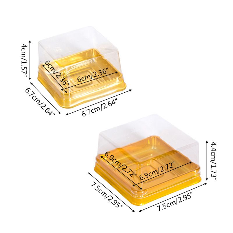 50Pcs 63/100G Vierkante Maan Cake Bakken Maancake Pakket Box Container Houder E7CB