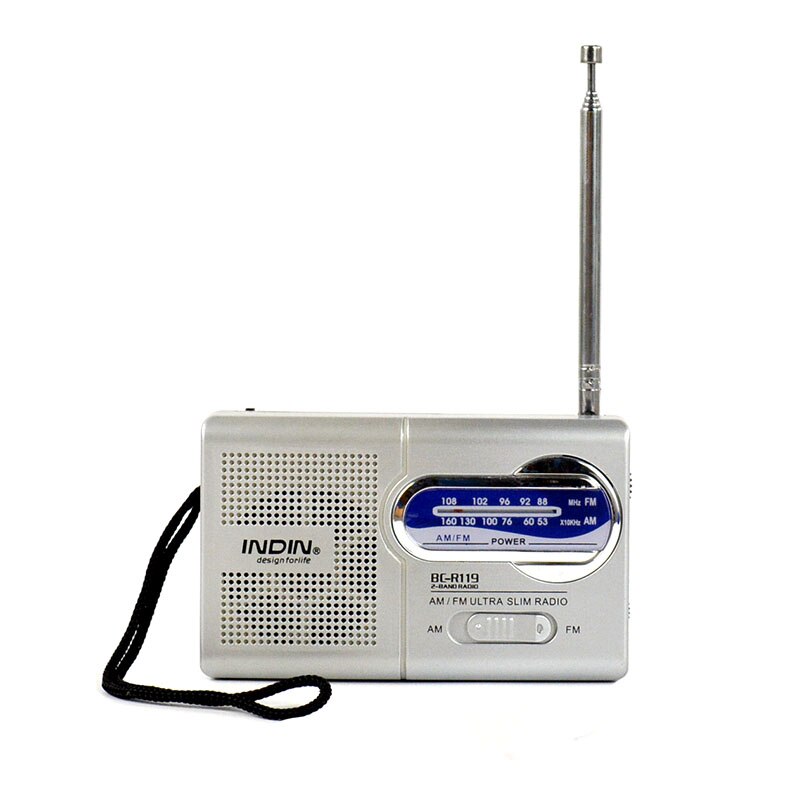 Mini bærbar radio håndholdt digital am/fm lommestørrelse radio slim teleskopisk antennemodtager: Default Title