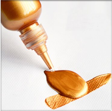 60ml Golden Acrylic Paint Metallic Acrylic Paint Wall Paint Foguang Waterproof Liquid Hand-painted Pigment Needle Bottle: Bronze