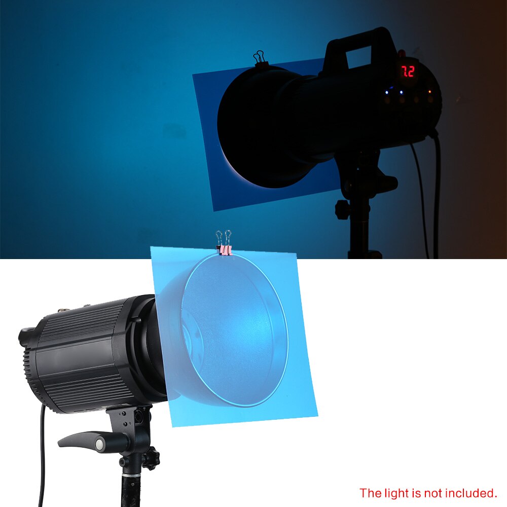 Andoer 6 stuks 25*20cm transparante verlichtingskleurcorrectiegelvellen kleurfilters voor flitslicht speedlite filterset