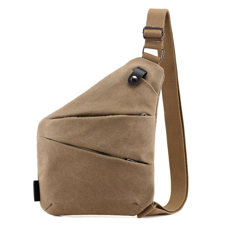 Herentas Canvas Borsttas - Enkele Schouderband - Casual Multifunctioneel Anti-diefstal Messenger: Khaki