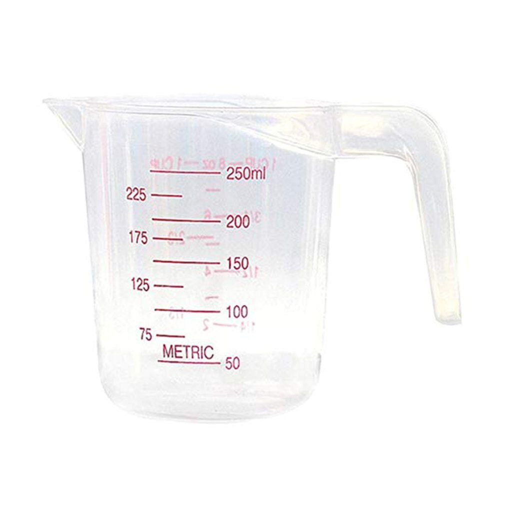 Food grade plastic measuring instruments with scale durable portable plastic measuring cup tool cups: 250ML