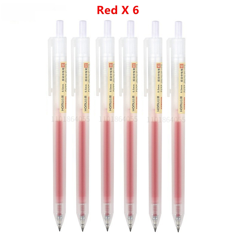 6/10Pcs 0,5mm Einziehbare Gel Stifte Set Schwarz/blau Tinte Kugelschreiber Schreiben Büro Business Unterschrift Schule liefert Schreibwaren: Burgunderrot