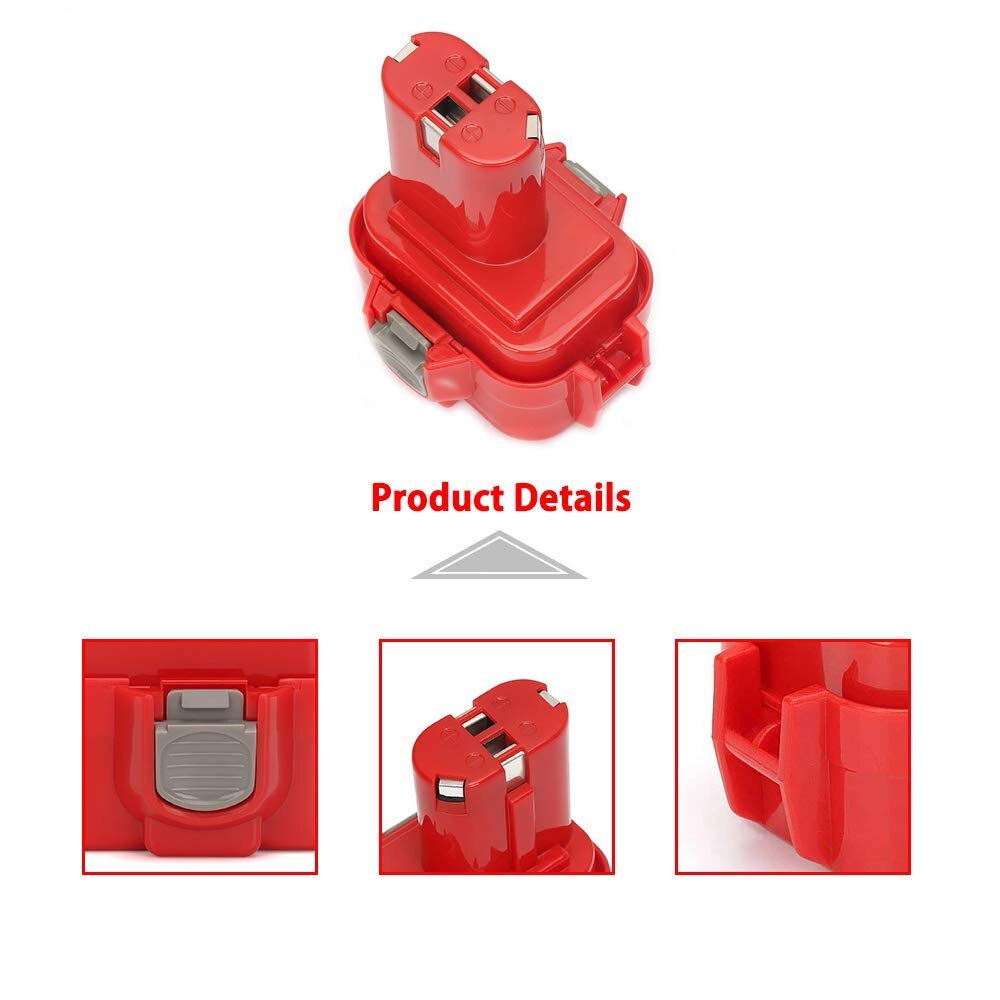 2 x Shentec Ni-MH 9,6 V 3,5 Ah Ni-Mh accu compatibel met Makita 9,6 V accu 9100 9134 9135 PA09 9100 9120 9122 9133 9135A 192638-6 voor Makita 9100