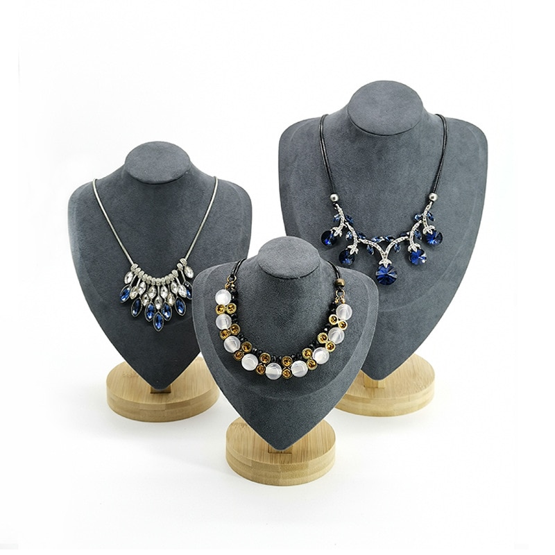 Bamboe Ketting Display Stand Hanger Display Sieraden Houder Sieraden Mannequin Buste Ketting Etalage Sieraden Display