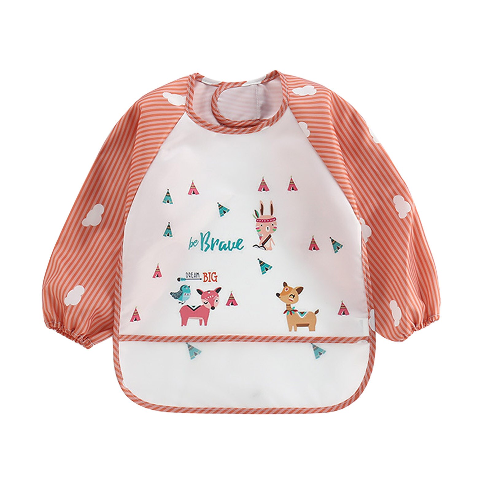 Kleinkind Langarm Baby Lätzchen Wasserdichte Ärmeln Lätzchen Weichen Karikatur für Mädchen Jungen Tuch Fütterung Lätzchen mit Tasche Art Schürze kittel: C