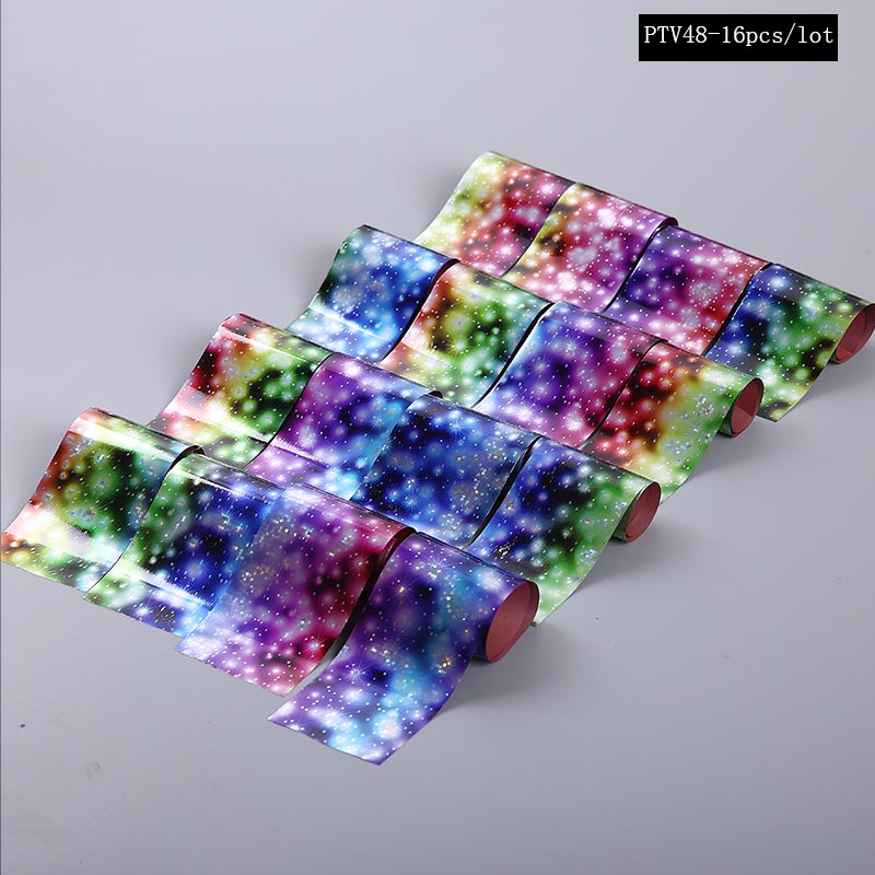 1set Starry Sky Nail Foils Nail Art Transfer Sticker Decal Stylish DIY Nail Tips Decoration: PTV48