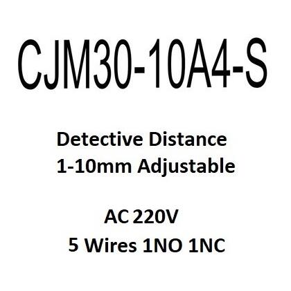 Capteur de proximité capacitif 220V CJM30-10A2-S CJM30-10A1-S 2 lignes NC, capteur de niveau Bin 10mm, plage de détection réglable: CJM30-10A4-S-AC220V