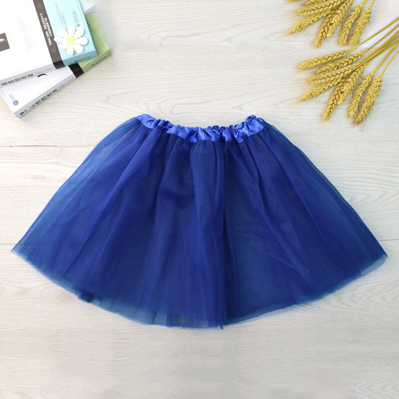 Jupe Tutu de danse pour filles, jupe princesse à trois couches, en maille courte, Ballet princesse vêtements pour filles: dark blue