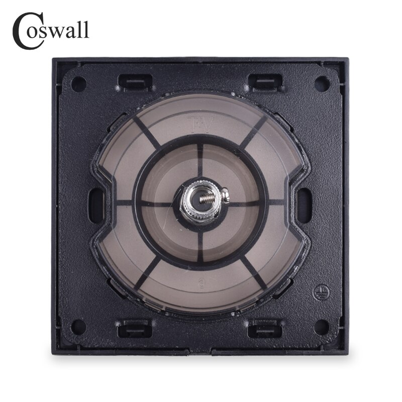 COSWALL Crystal Tempered Glass Panel Wall Socket Female TV Connector Television Jack R11 Series