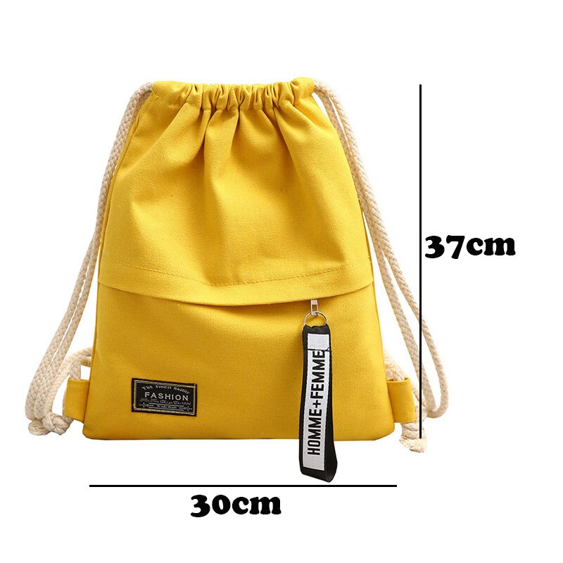 Leinwand Rucksack Schule Fitnessstudio Kordel Tasche lässig Schnur Tornister Schule Zurück Pack Für Teenager Frauen