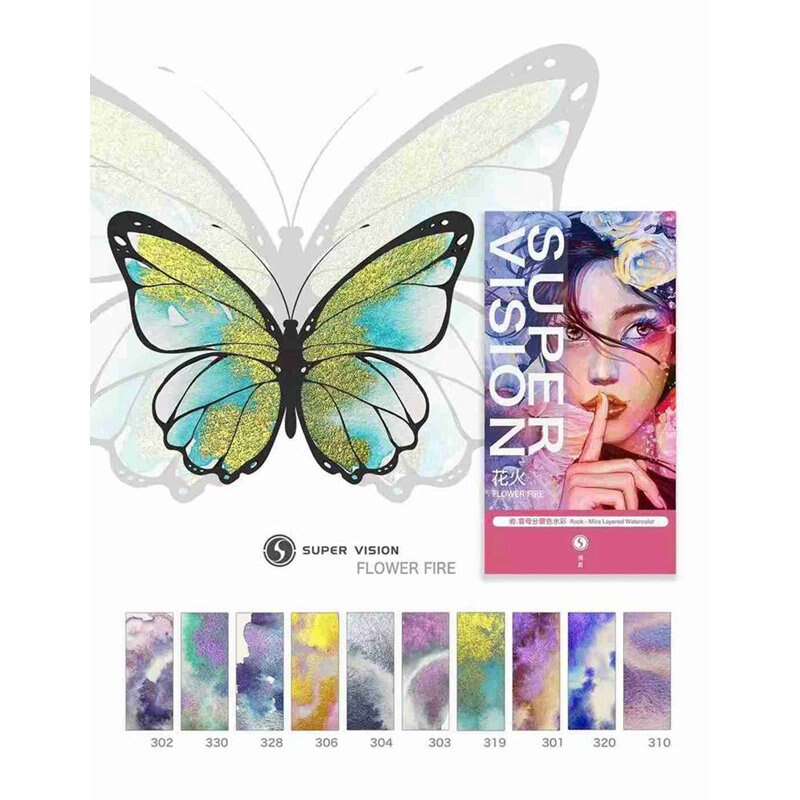 Ensemble de peinture à l&#39;aquarelle caméléon, SUPER VISION, 10 couleurs, 0.5ml/1ml, pour Nail Art, nacré