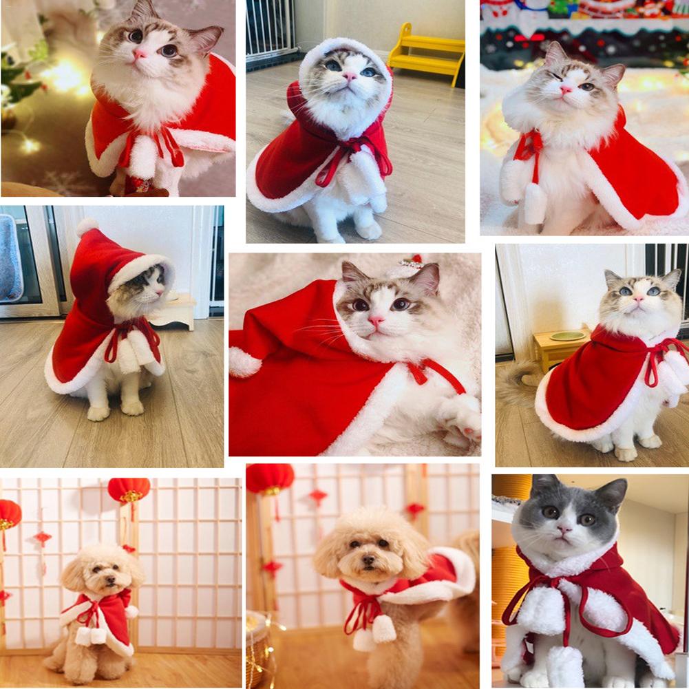 Rode Jas Huisdier Kat Hond Kerst Kleding Verstelbare Christmas Santa Mantel Winter Leuke Jas Hoodie Kleding Xmas Kostuum Cosplay