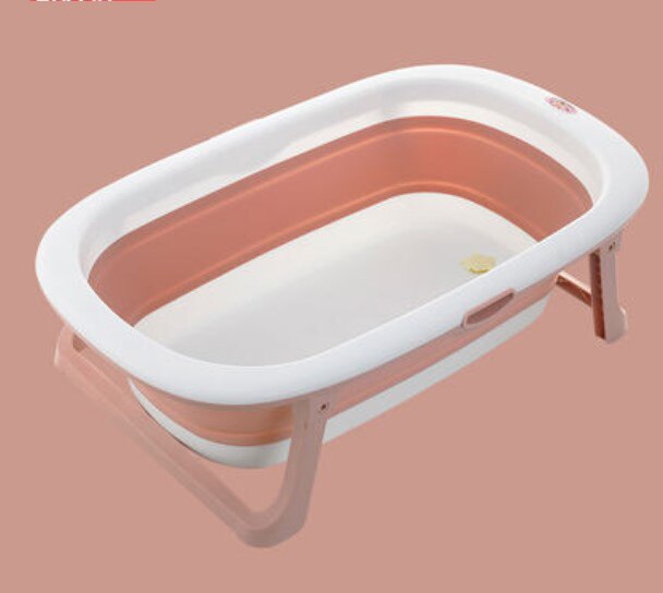Baby folding bath kids swim tub child portable plastic bath tub: Pink