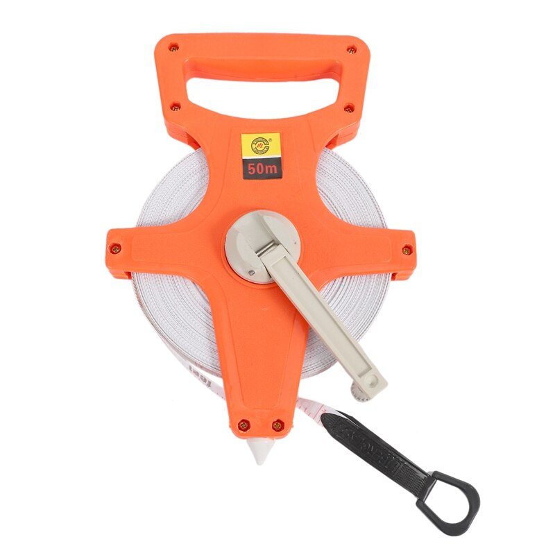 1Pc 30M/100Ft Meter Open Reel Fiberglass Tape Measure Inch Metric Scale Impact Resistant Plastic Measure Tools