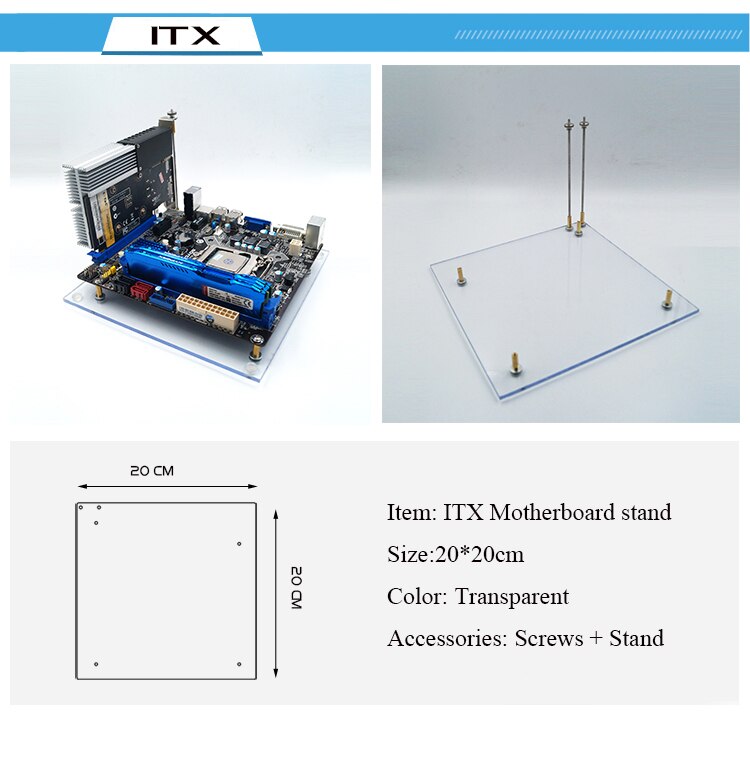 Transparent Acrylic ITX Computer Case DIY Open MATX PC Desktop Case DIY Base Stand For ATX Computer Chassis Box Rack Frame: ITX