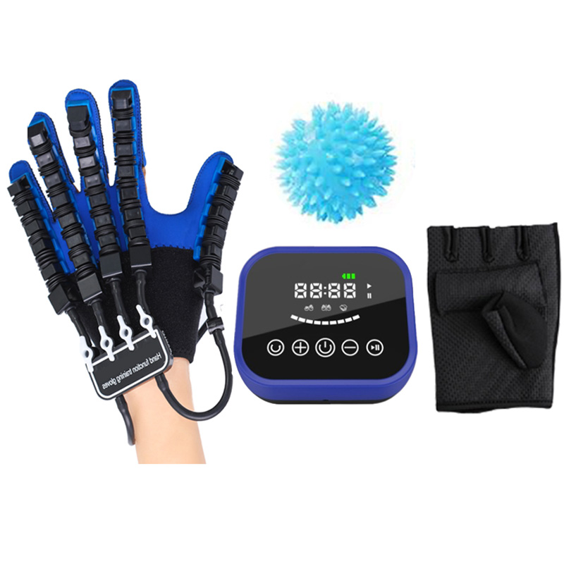 Intelligente Rehabilitation Roboter Handschuhe Hand Schlaganfall Halbseitenlähmung Hirninfarkt Handfunktion Ausbildung Finger Trainer Handschuh: Violett / Xlarge